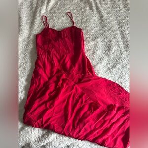 Elegant Red Midi Dress